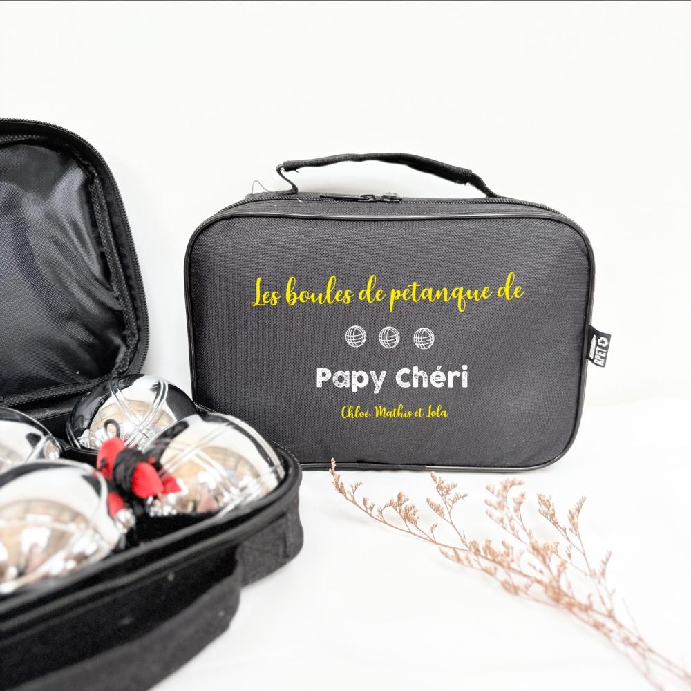Kit : Sacoche pétanque personnalisée + 6 boules