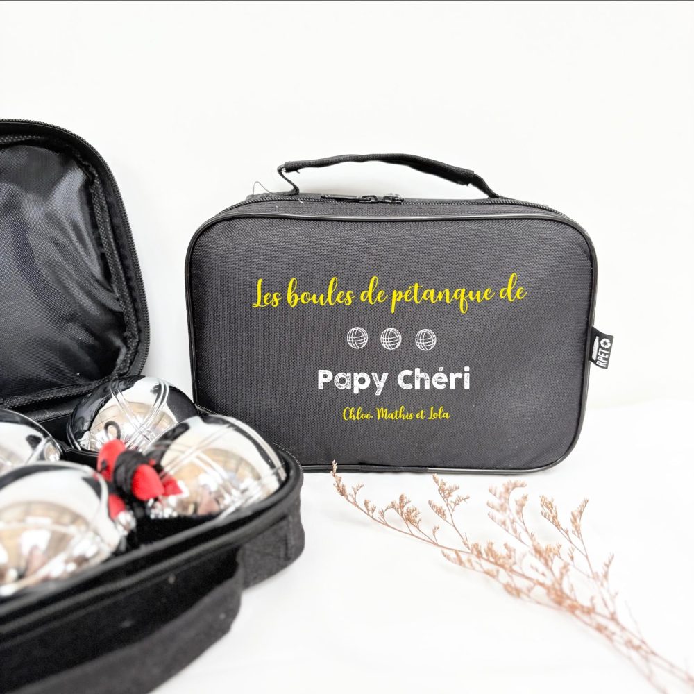 Kit : Sacoche pétanque personnalisée + 6 boules