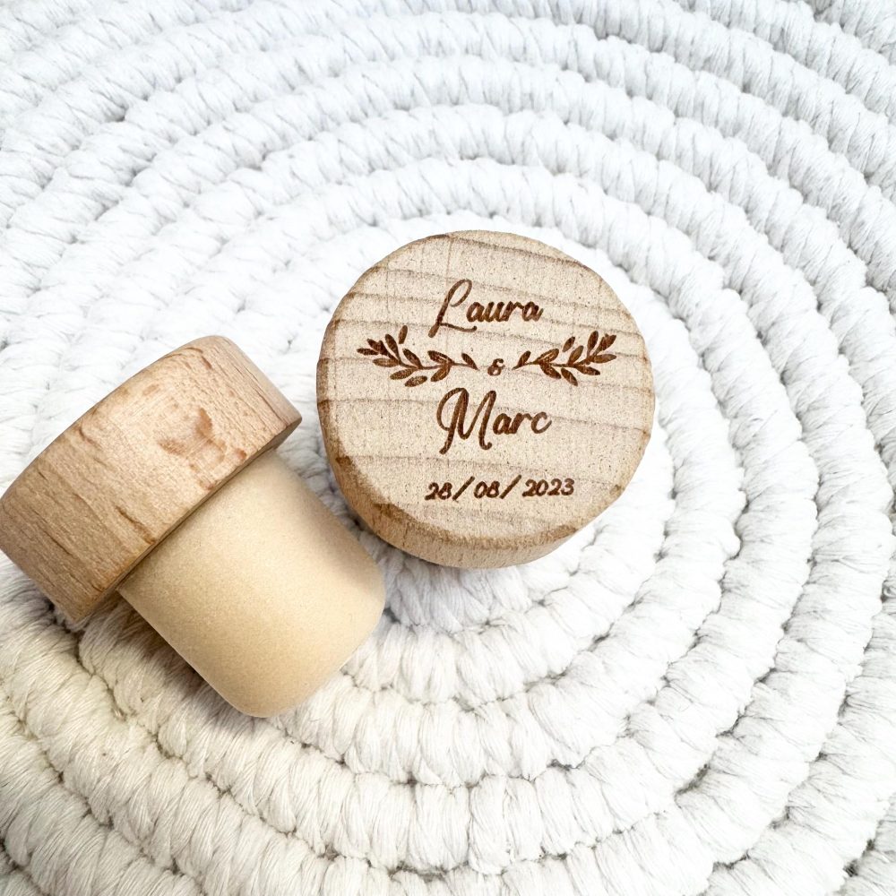 Lot 4 Bouchons vin Saint valentin — Bouchon en liège personnalisé