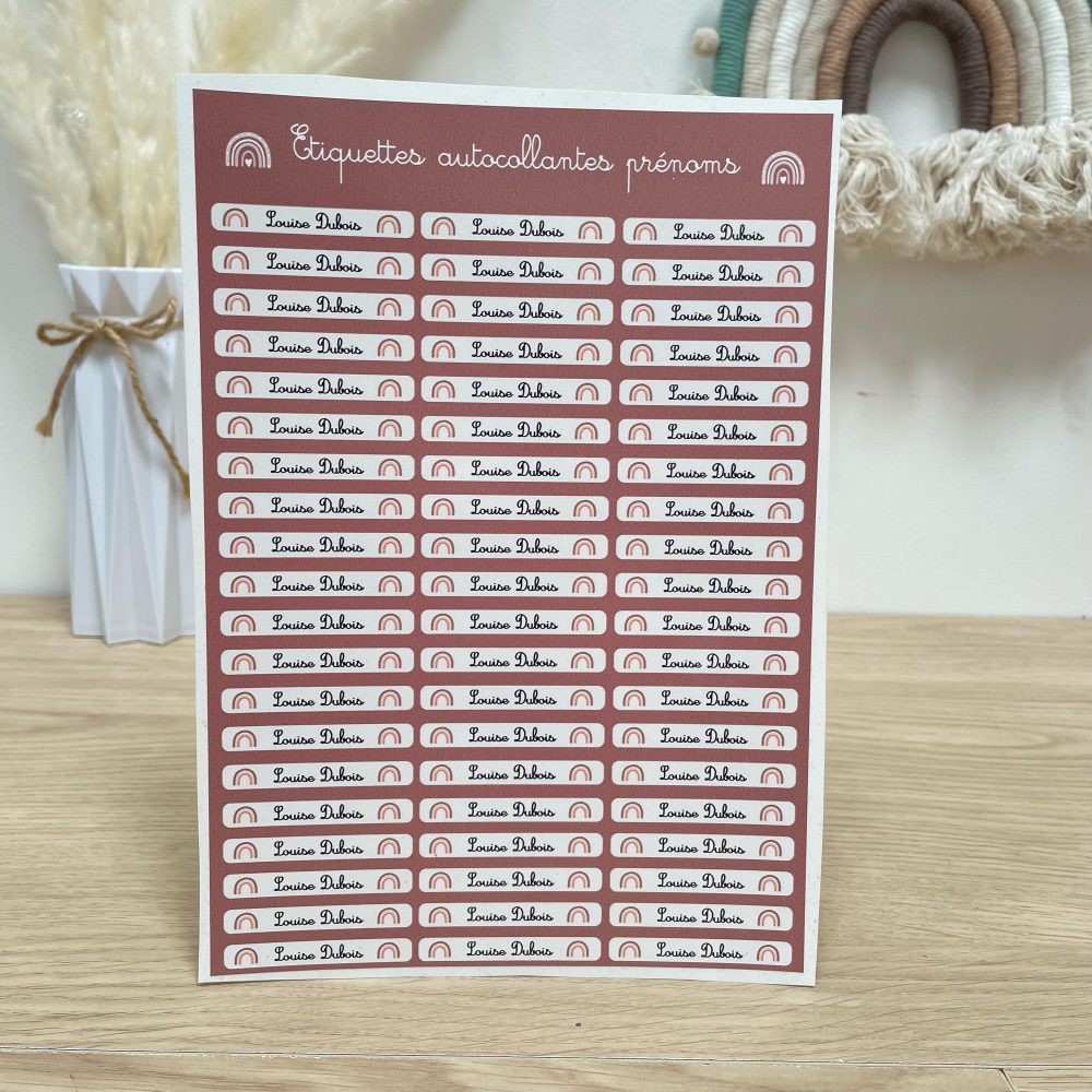 Lot d'Étiquettes Nom Autocollantes objet — autocollant école enfant