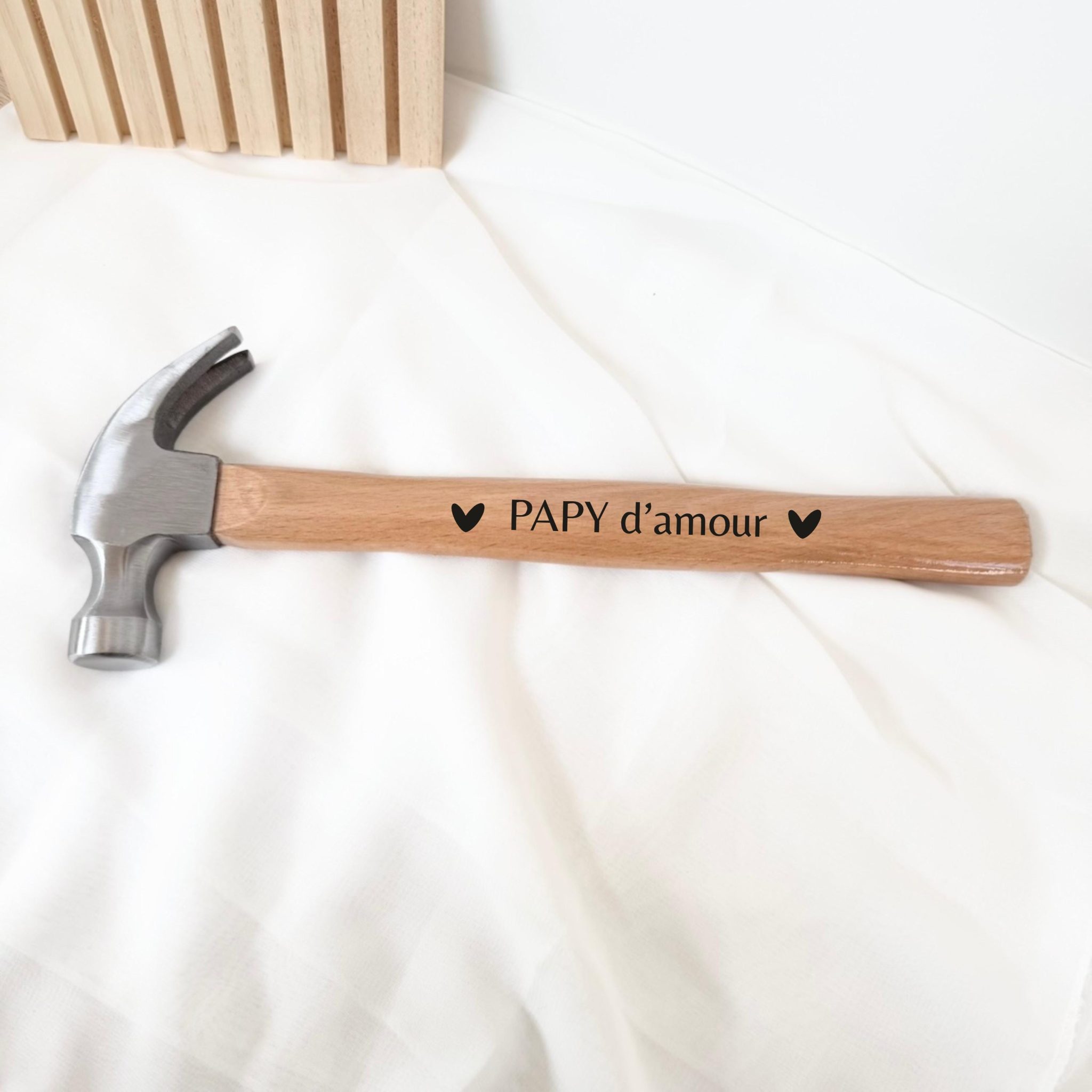 Marteau personnalisé pour fête des pères — cadeau baptême parrain