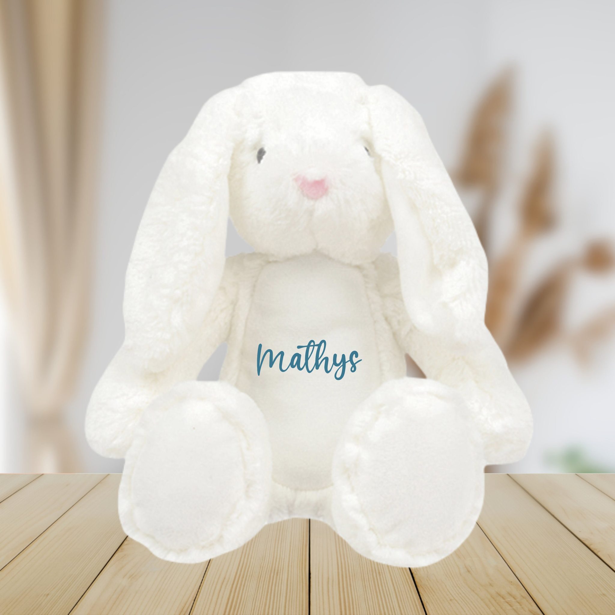 Peluche Lapin personnalisé prénom — cadeau personnalisé