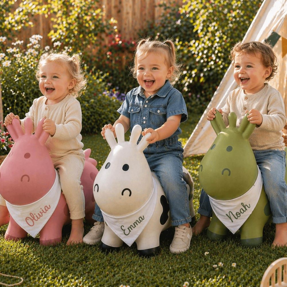 Personalized bouncing cow