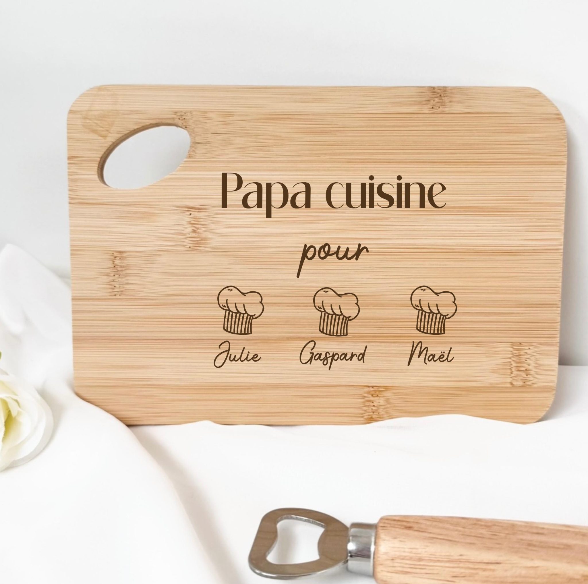 Planche à découper "Papa cuisine pour"