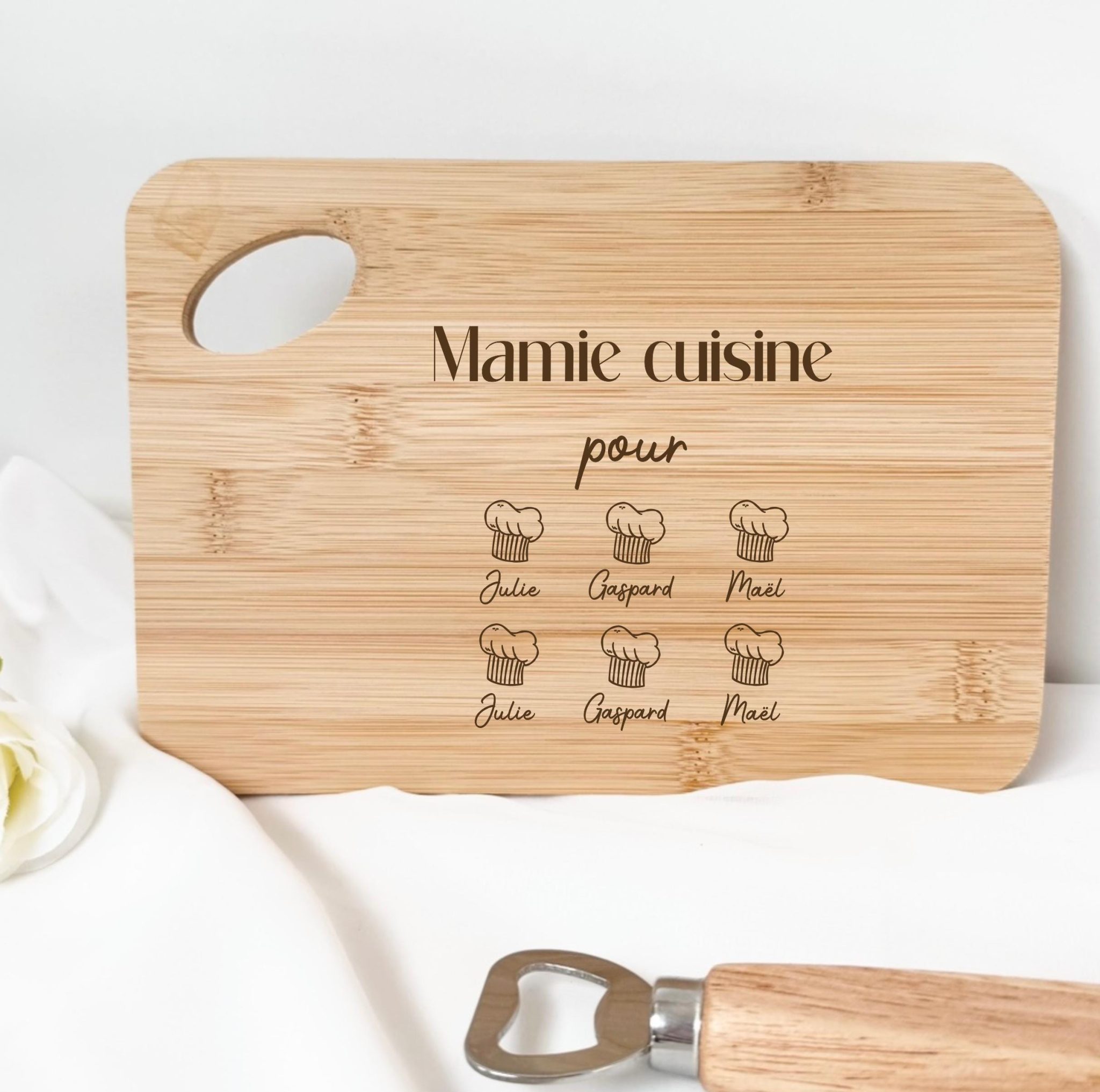 Planche à découper "Papa cuisine pour" — cadeau papa