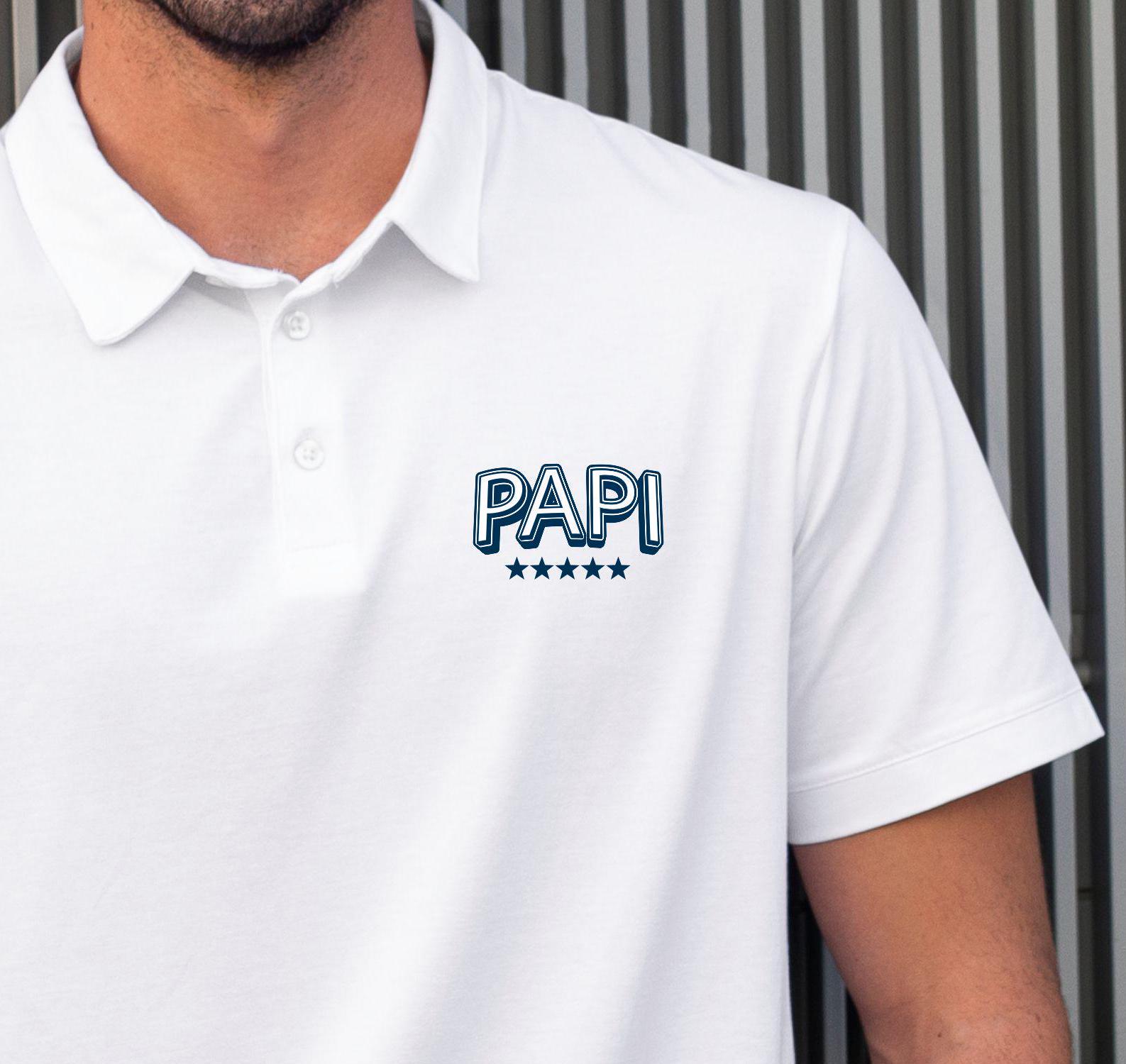 Polo personnalisé papi 5 étoiles — cadeau fête des papi