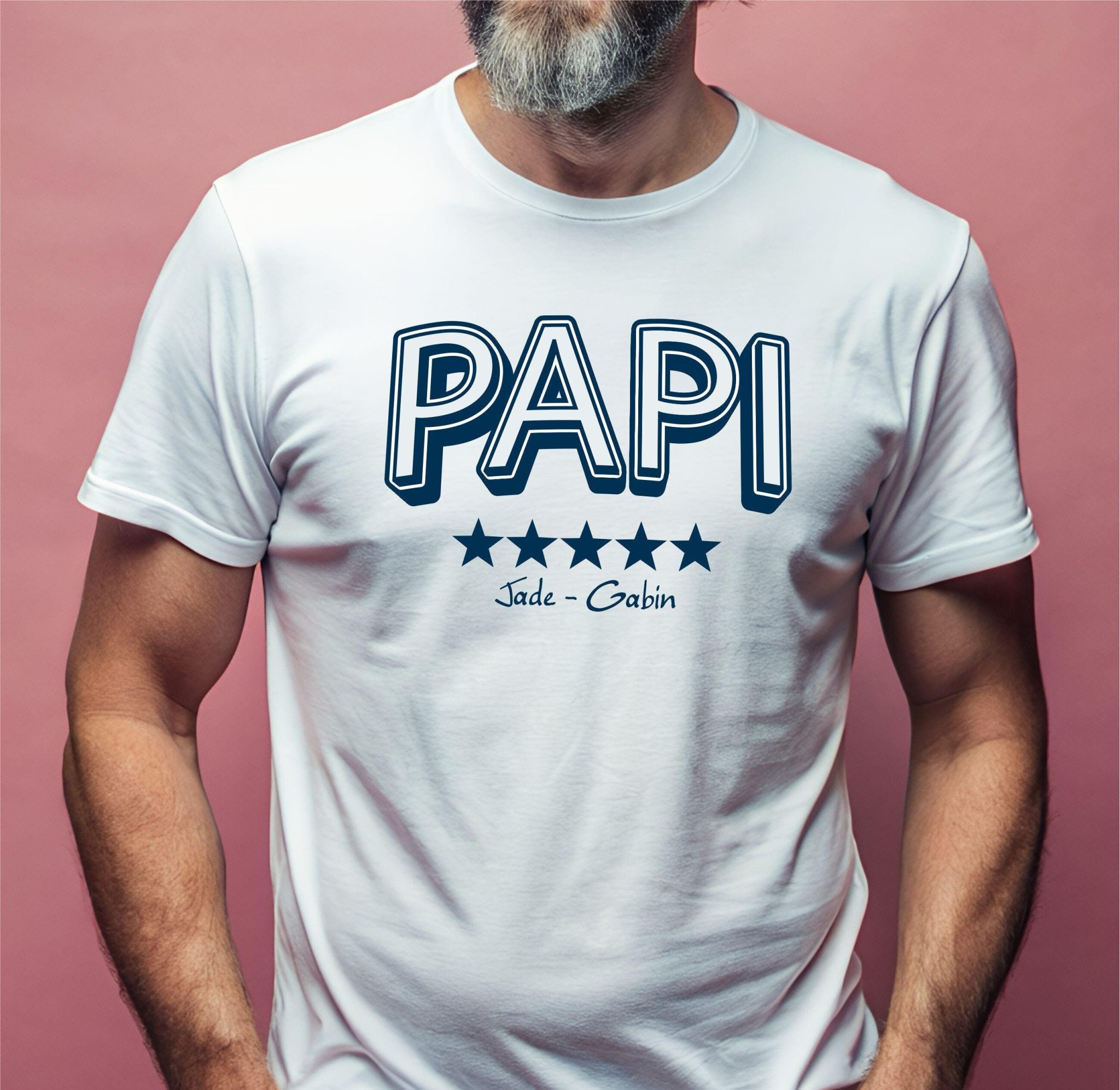 Polo personnalisé papi 5 étoiles — cadeau papi personnalisé
