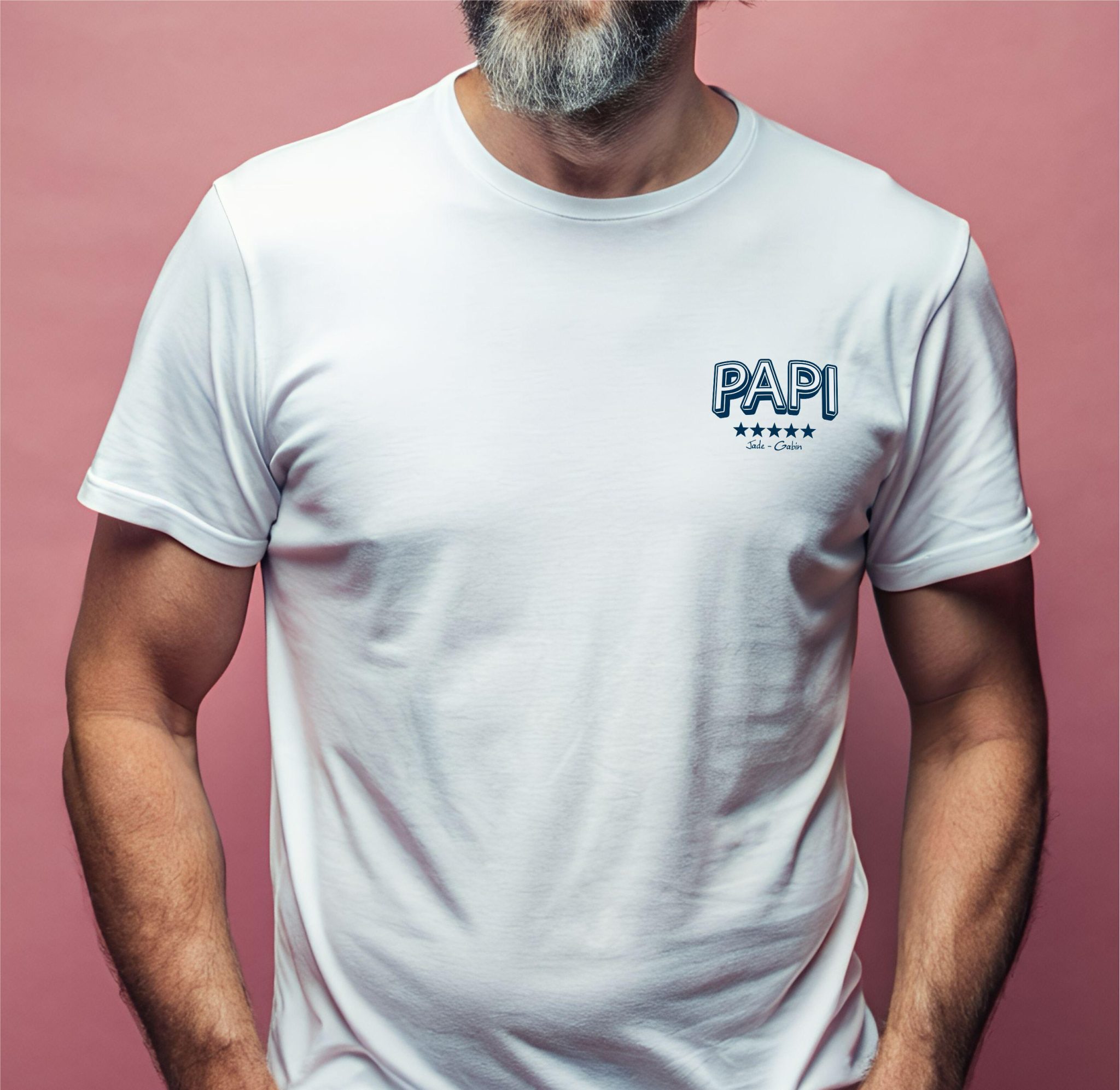 Polo personnalisé papi 5 étoiles — idee pour papi