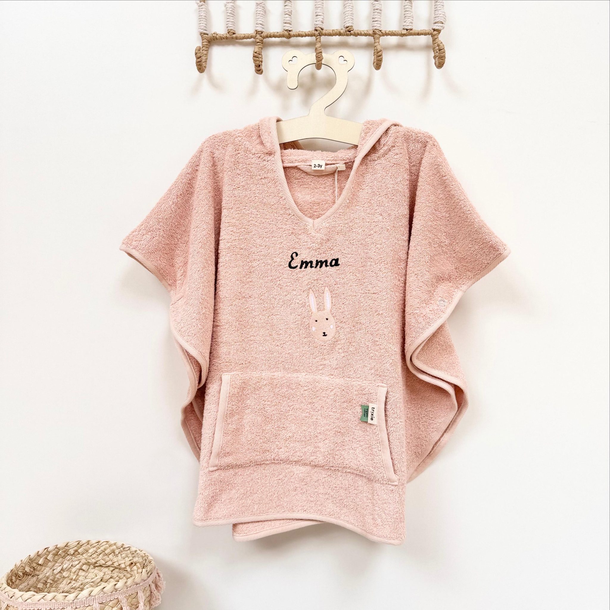Poncho Enfant plage brodé — anniversaire fille