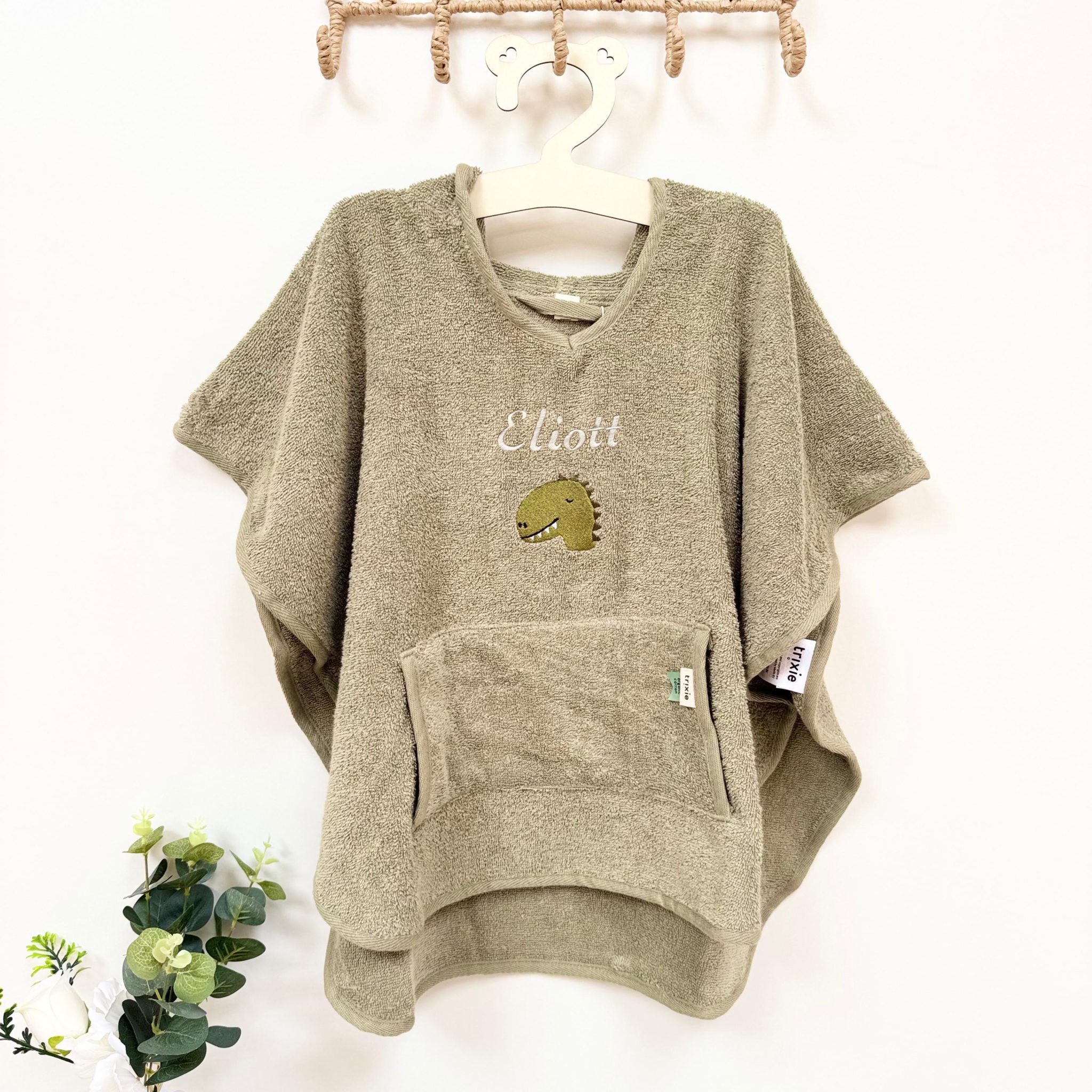 Poncho Enfant plage brodé — cadeau brodé enfant
