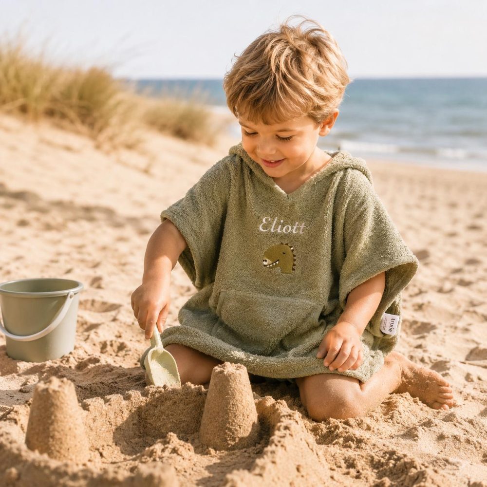 Poncho plage brodé Enfant