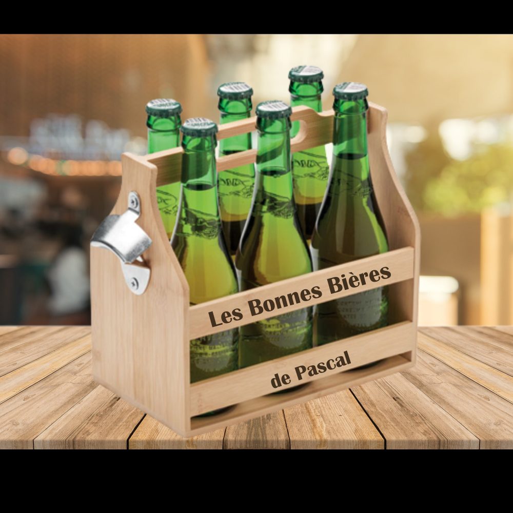 Porte-bière en Bois pour 6 Bouteilles avec