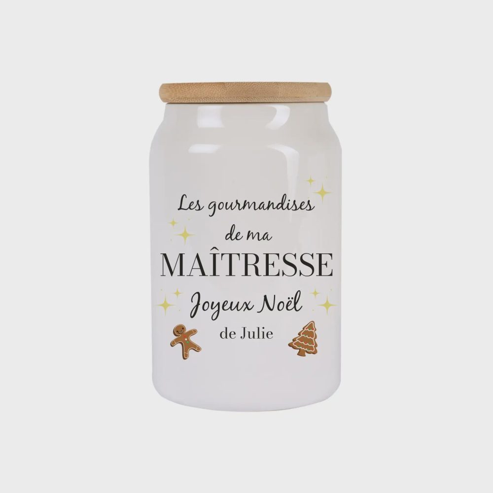 Pot à cookies maîtresse — cadeau noël nounou