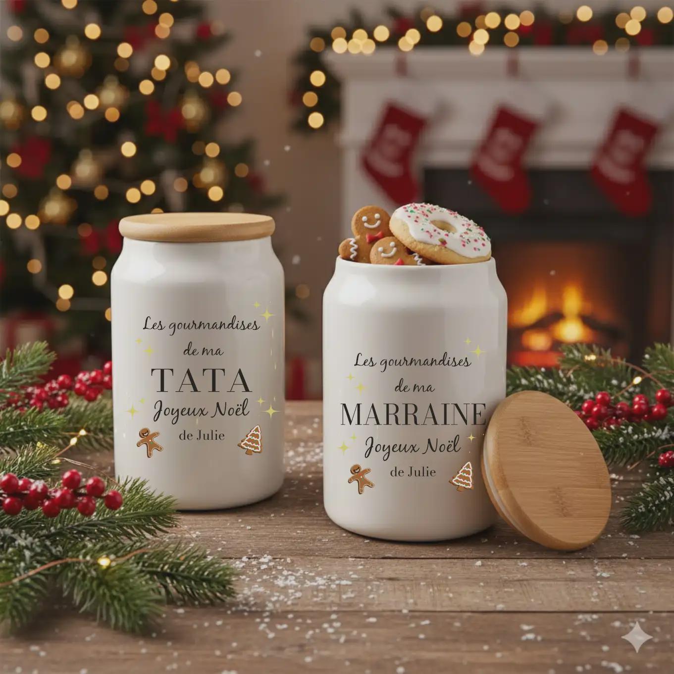 Pot à cookies Maman personnalisé — cadeau de Noël