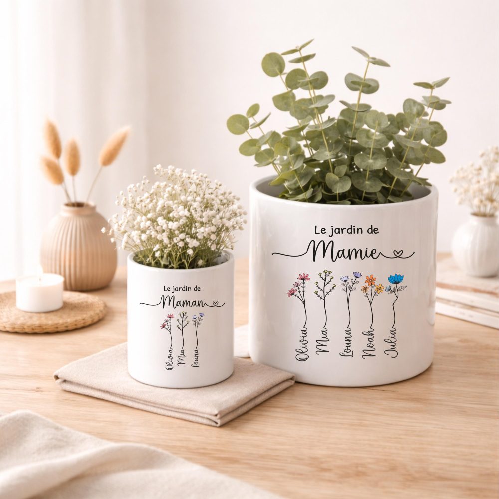 Pot de fleurs personnalisé “Le jardin de Maman”
