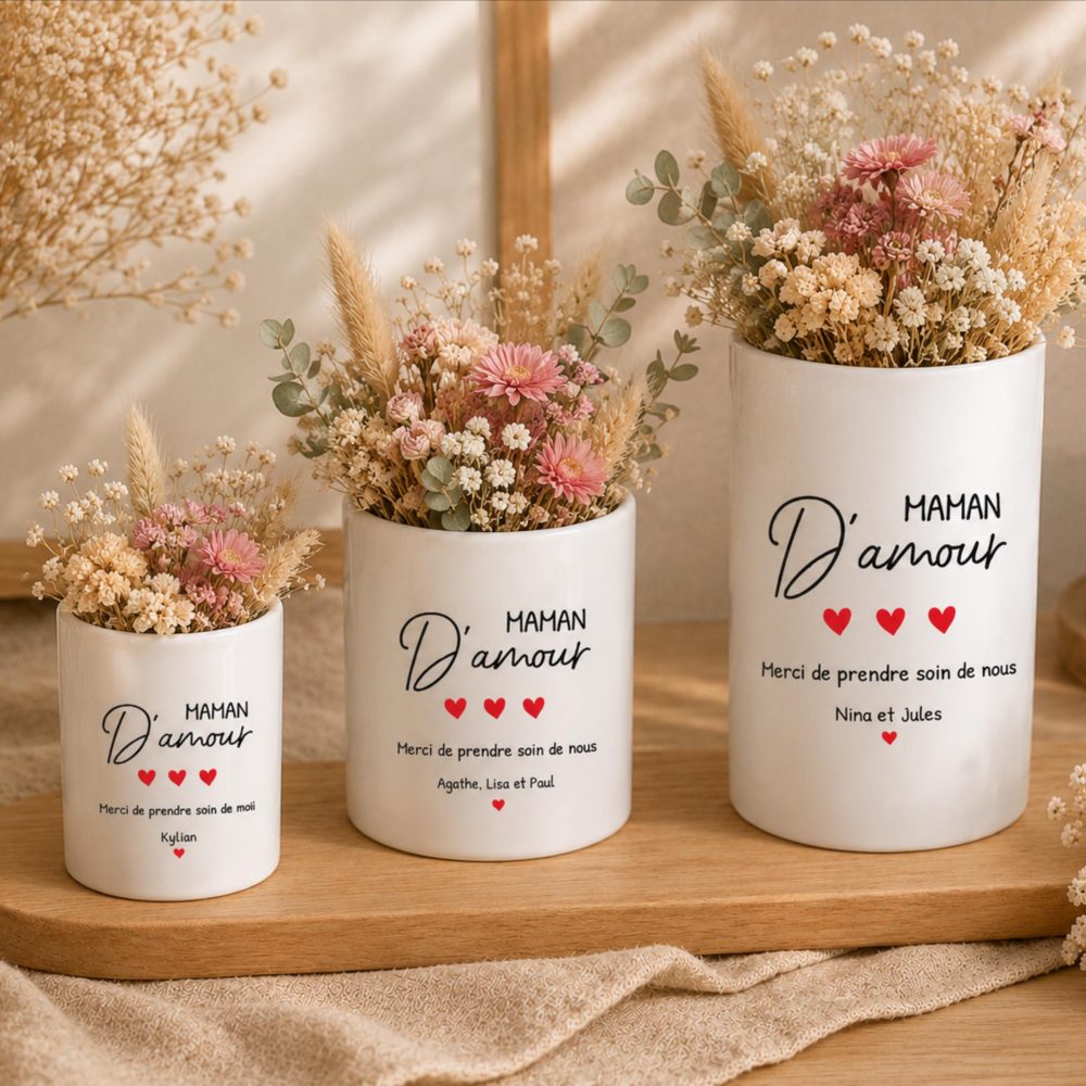 Pot de fleurs personnalisé “Maman D'amour”