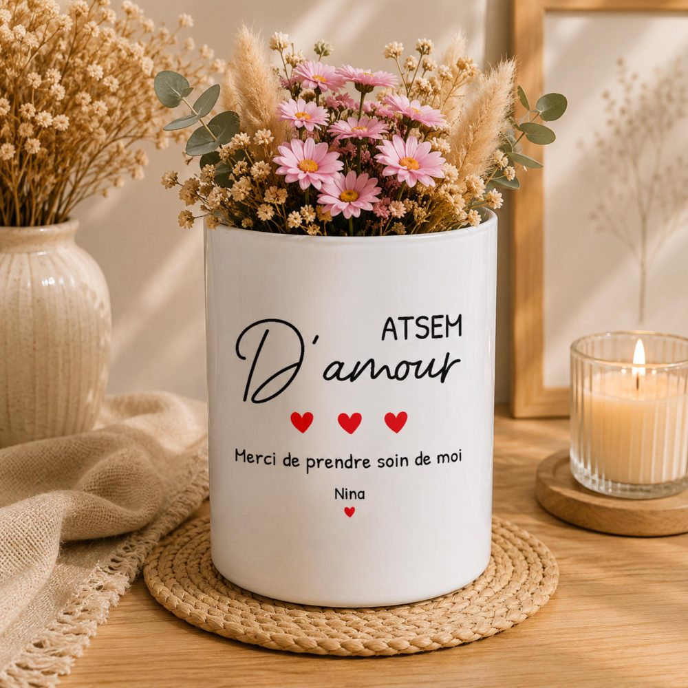 Pot de fleurs personnalisé “Maman D'amour” — cadeau fête des mères