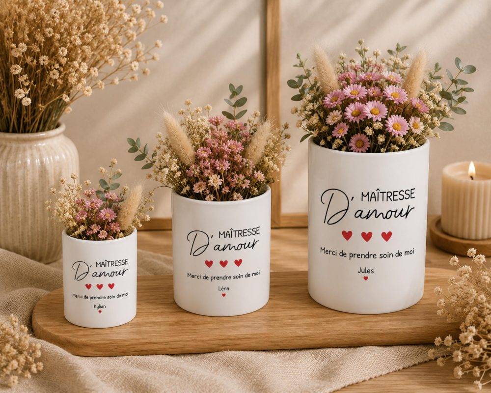 Pot de fleurs personnalisé “Maman D'amour” — cadeau maman