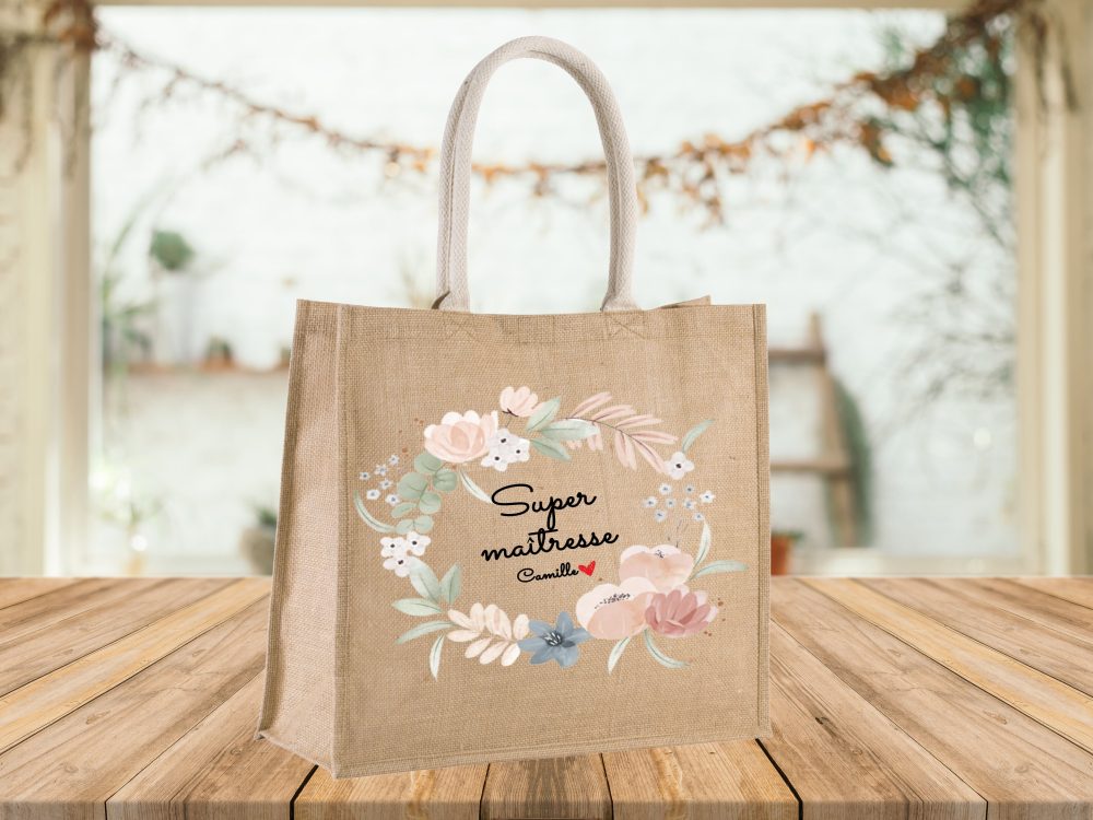 Sac cabas à personnaliser maîtresse — cabas maîtresse