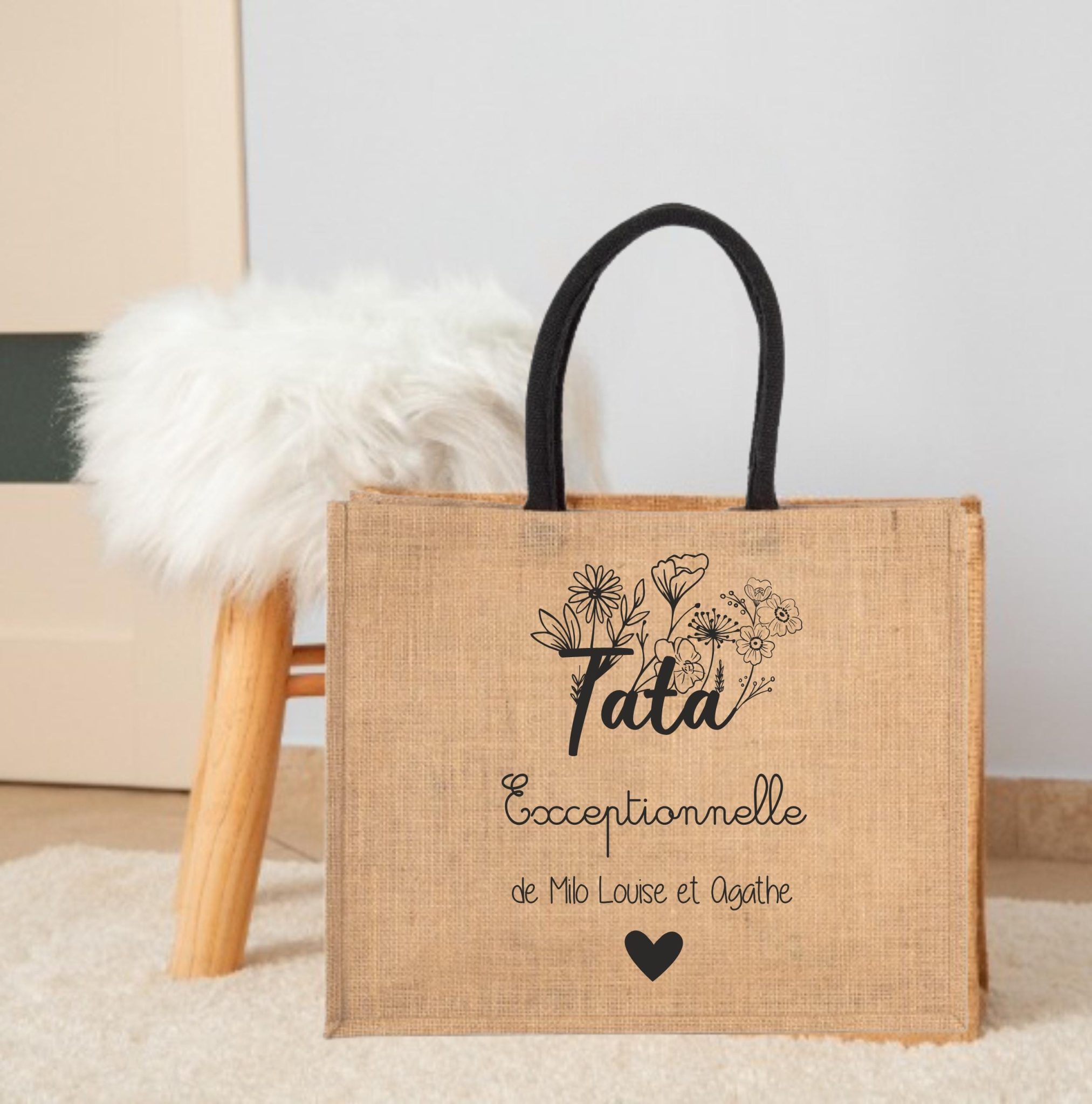 Sac en jute "Nounou Exceptionnelle" — fin d'année nounou