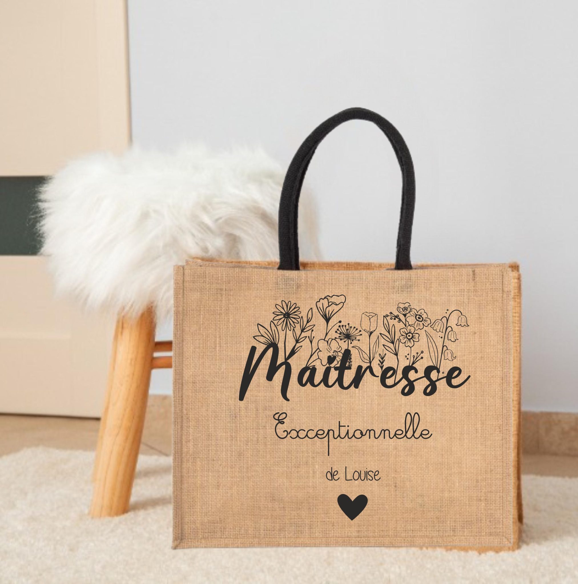 Sac en jute "Tata Exceptionnelle" — cadeau personnalisé