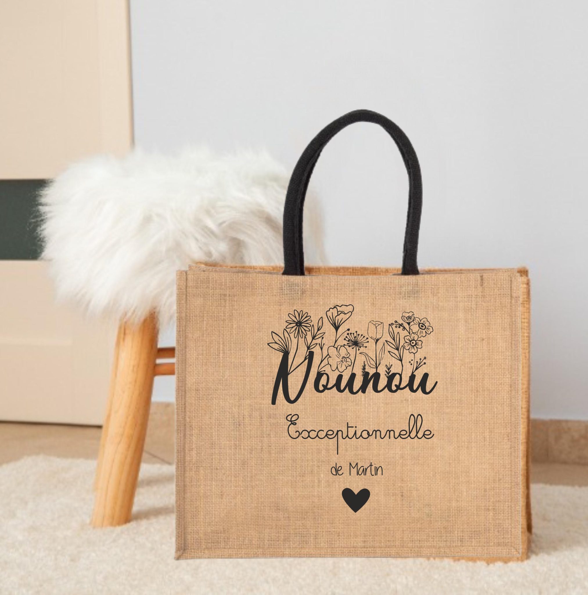 Sac en jute "Tata Exceptionnelle" — cadeau tata