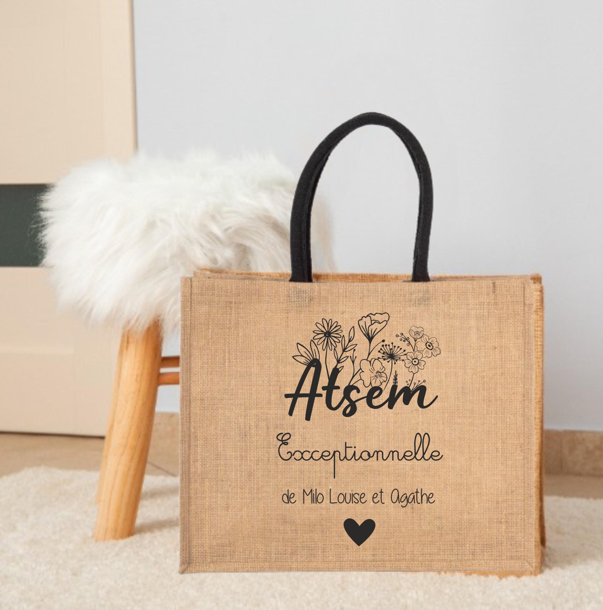 Sac en jute "Tata Exceptionnelle" — idée cadeau personnalisé
