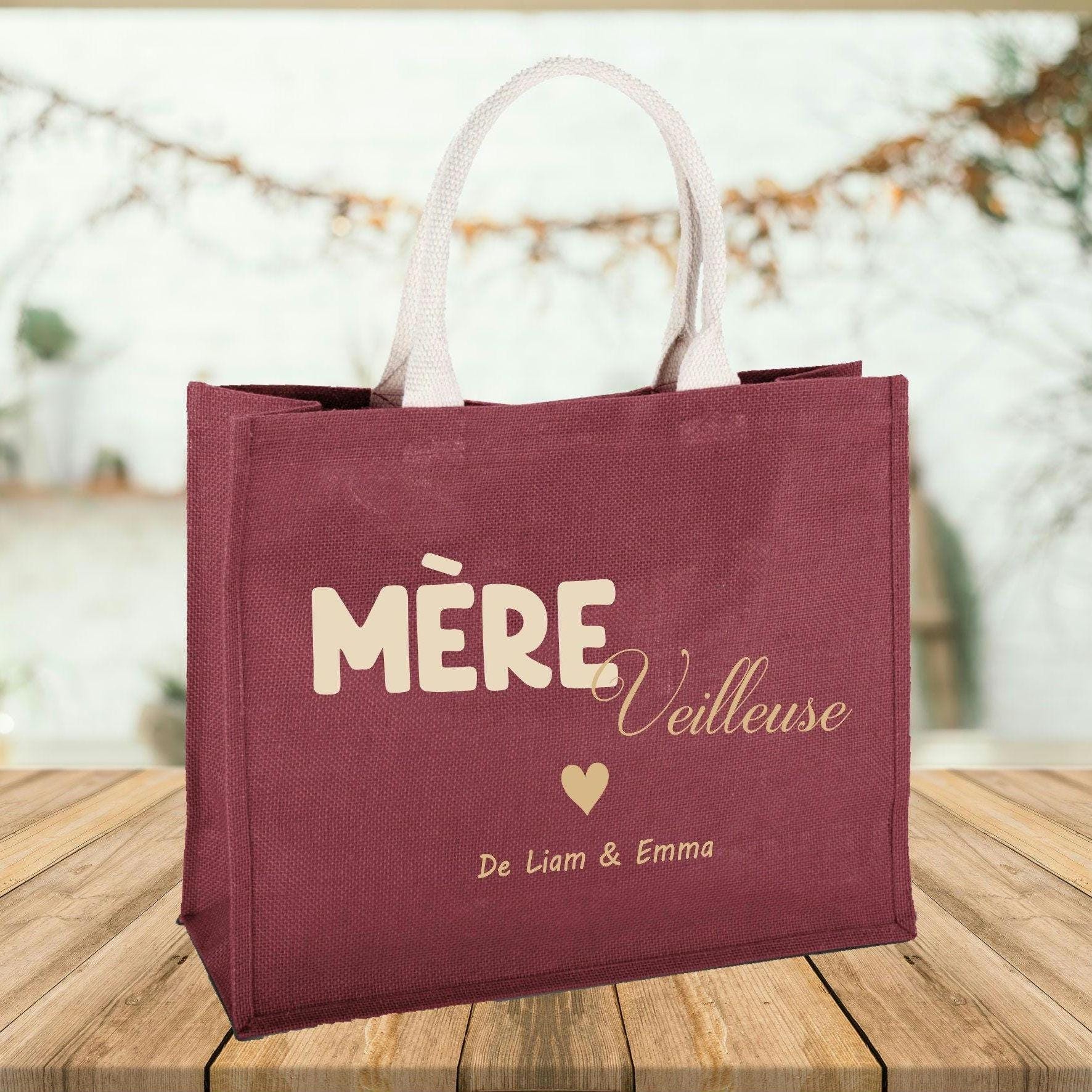 Sac jute à personnaliser mère veilleuse
