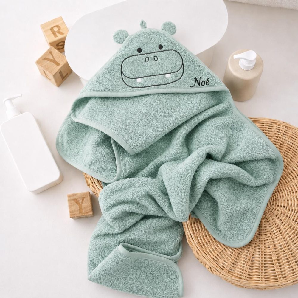 Serviette bébé brodée avec prénom