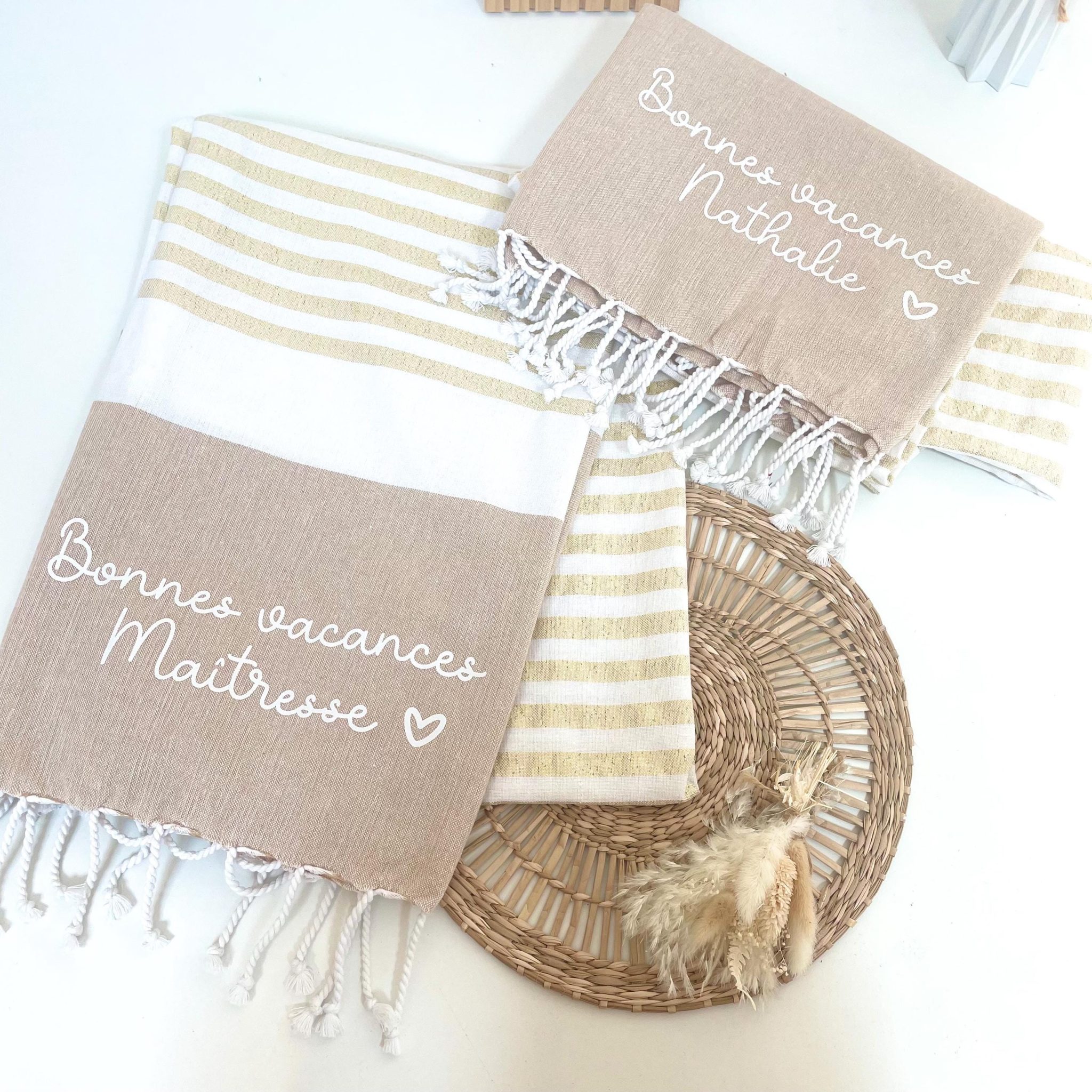 Serviette de Plage Personnalisée Maîtresse — remerciement nounou