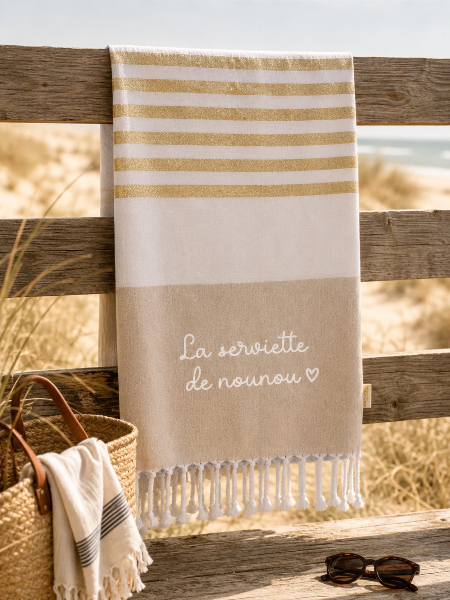 Serviette de Plage Personnalisée Maîtresse — cadeau maîtresse