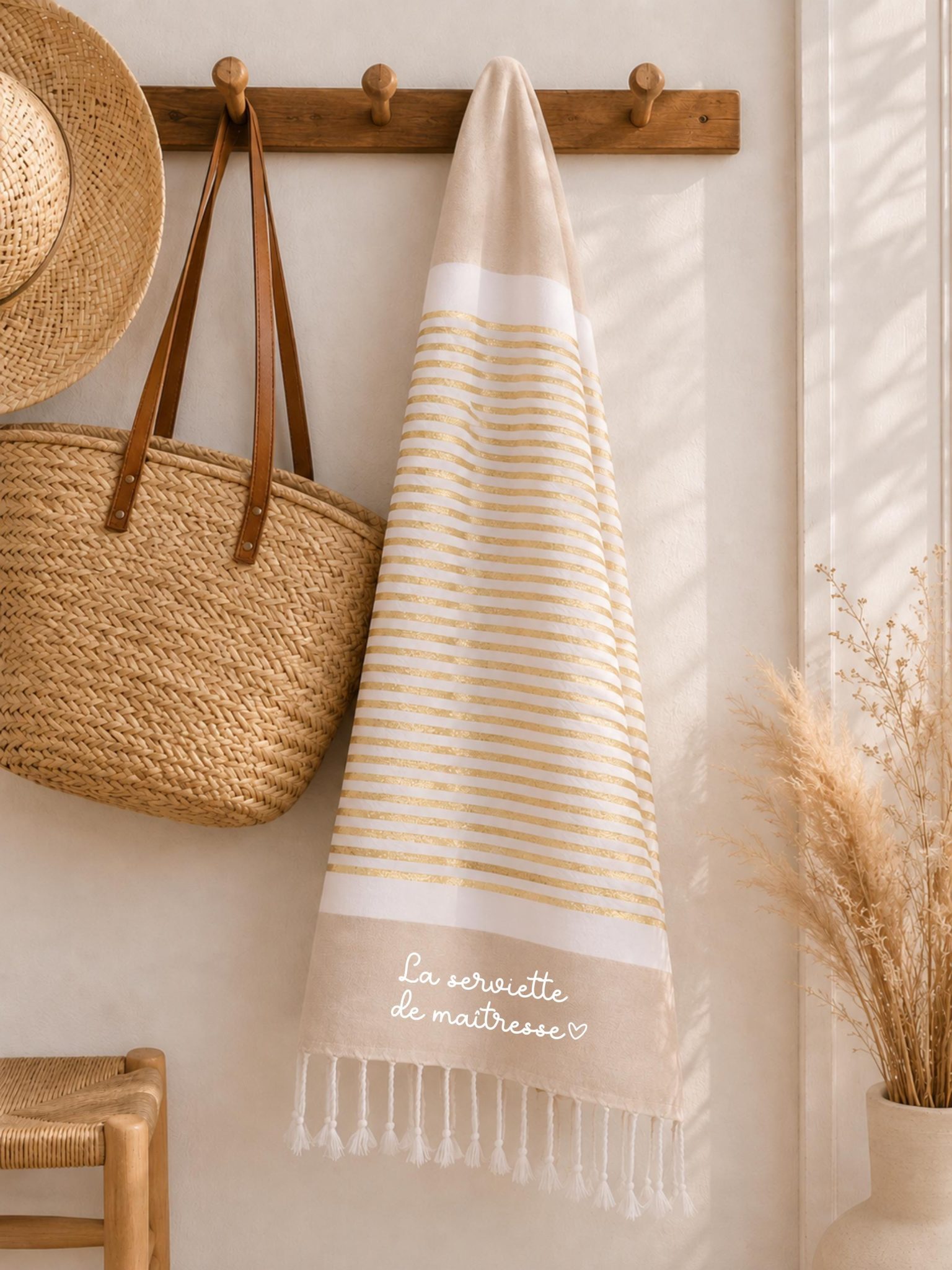 Serviette de Plage Personnalisée Maîtresse — cadeau personnalisé maîtresse