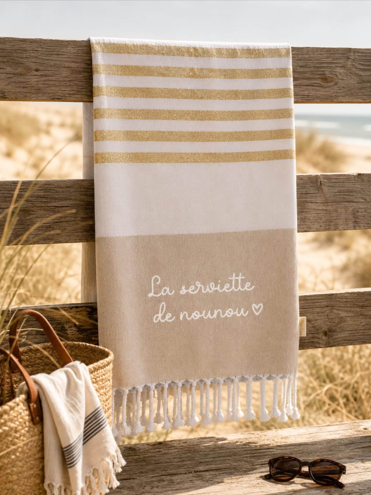 Serviette de Plage Personnalisée Nounou