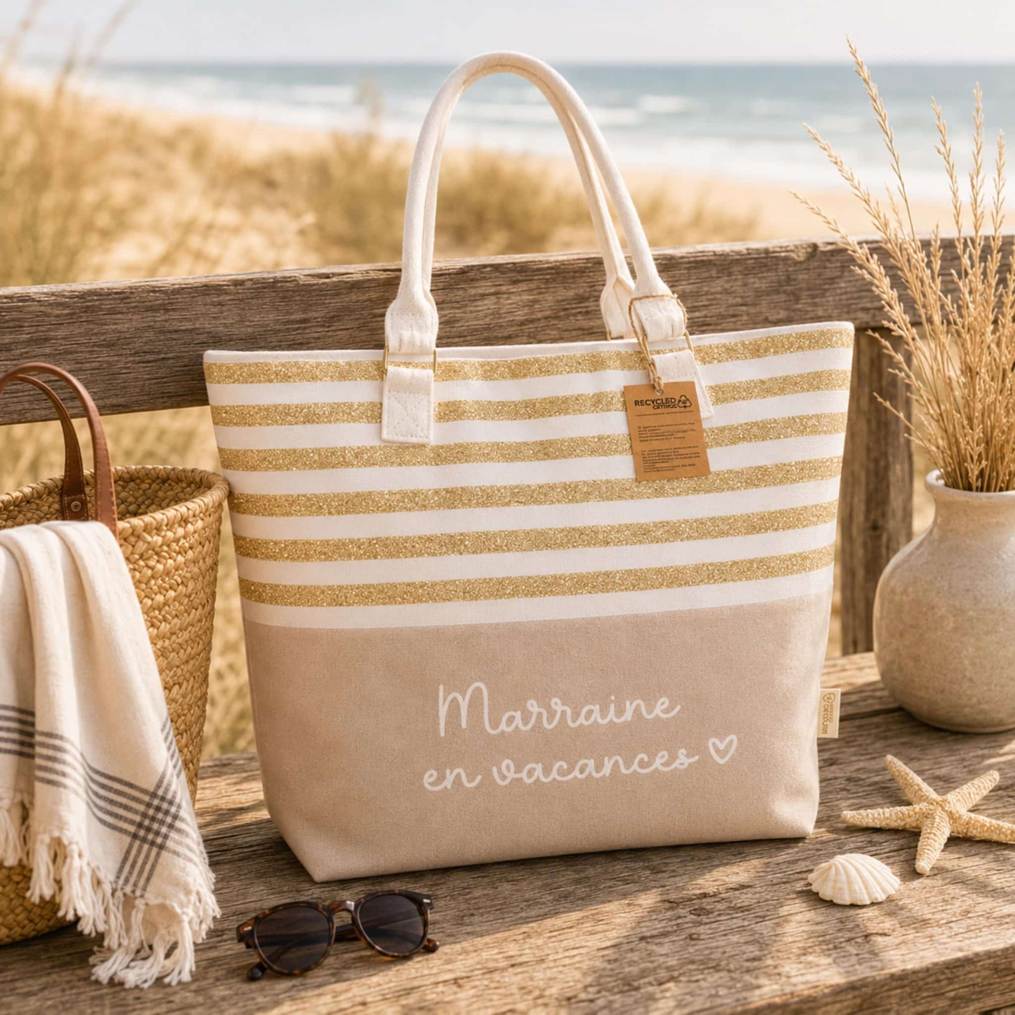 Serviette de Plage Personnalisée Nounou — cadeau de noël nounou