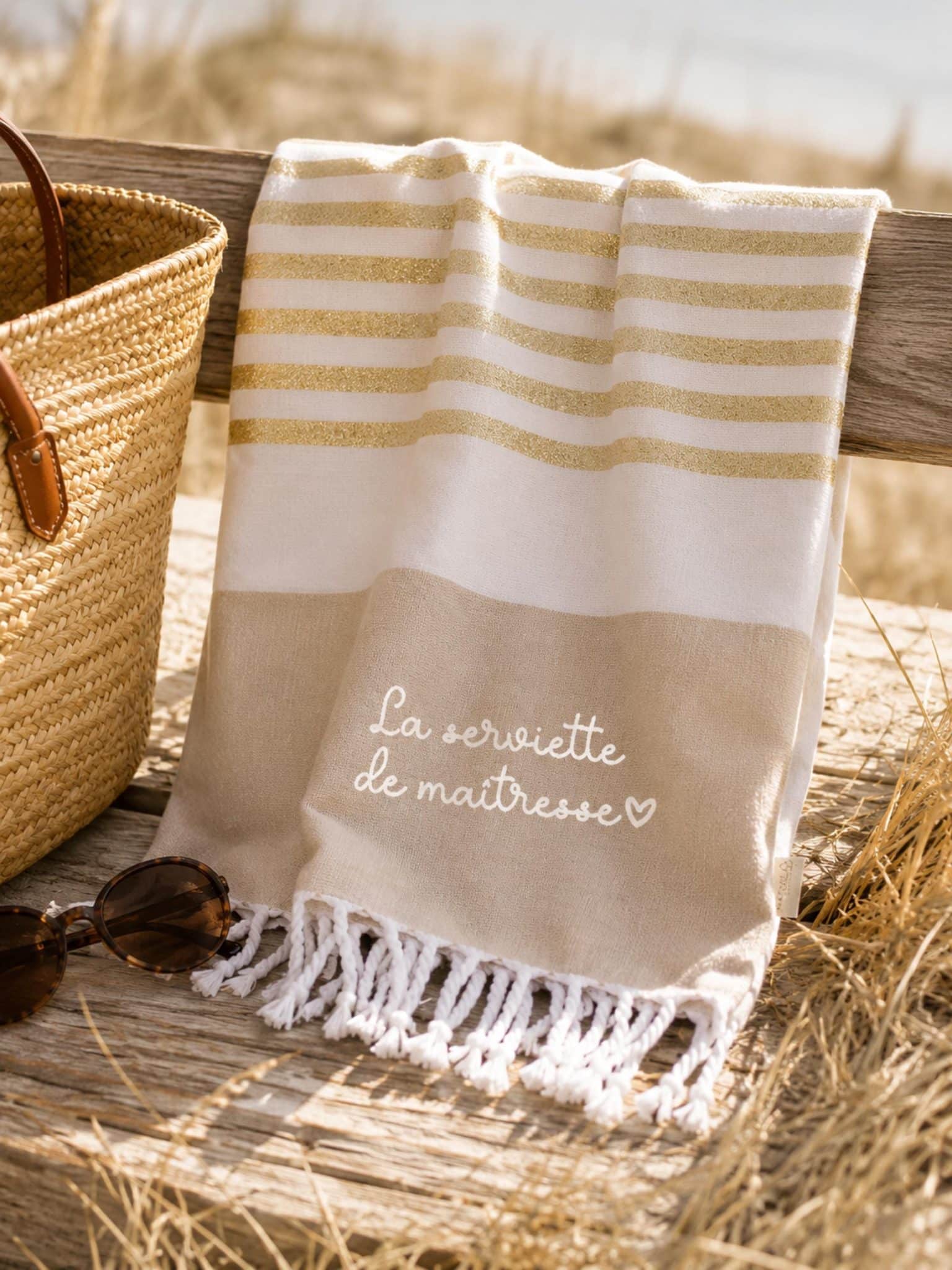 Serviette de Plage Personnalisée Nounou — cadeau nounou