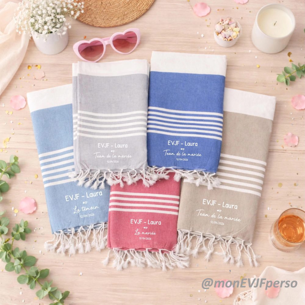 Serviette paréo EVJF personnalisée