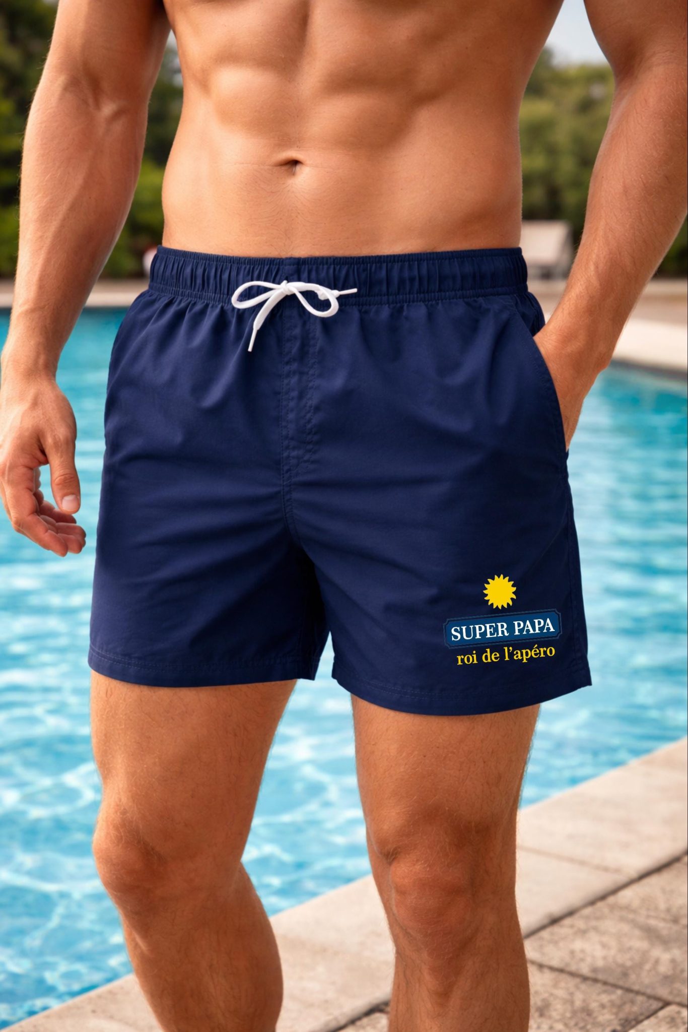 Short de bain + Claquette homme personnalisée - Idée cadeau — idée cadeau homme