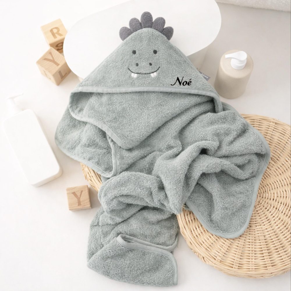 Sortie de bain personnalisée avec prénom — Cadeau baptême