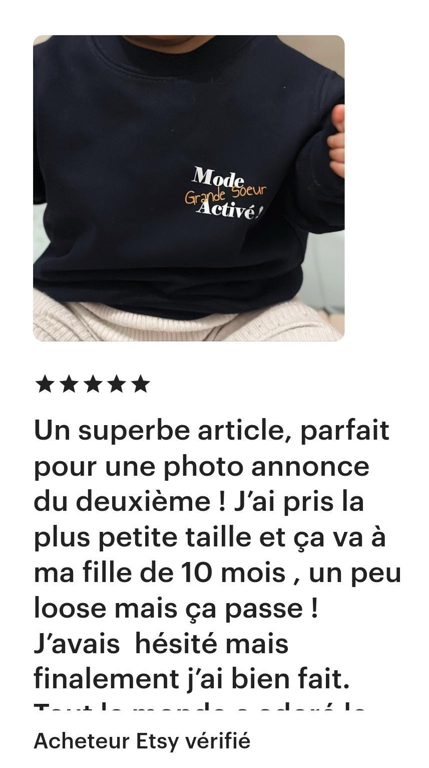 Sweat enfant pour annonce de grossesse - Future grande sœur. Existe également en capuc — je vais être grand frère