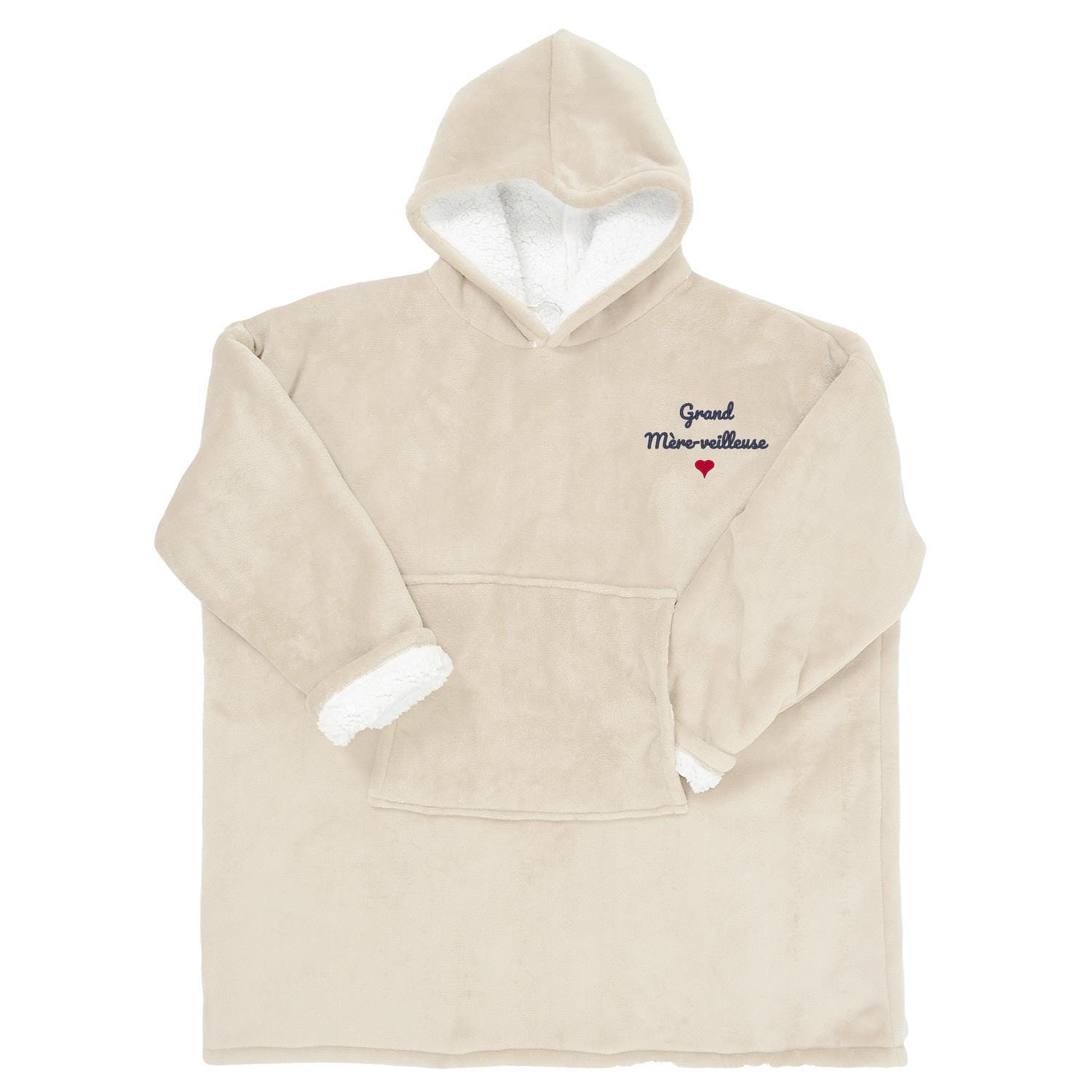 Sweat-plaid personnalisé, cadeau brodé — idée cadeau mamie