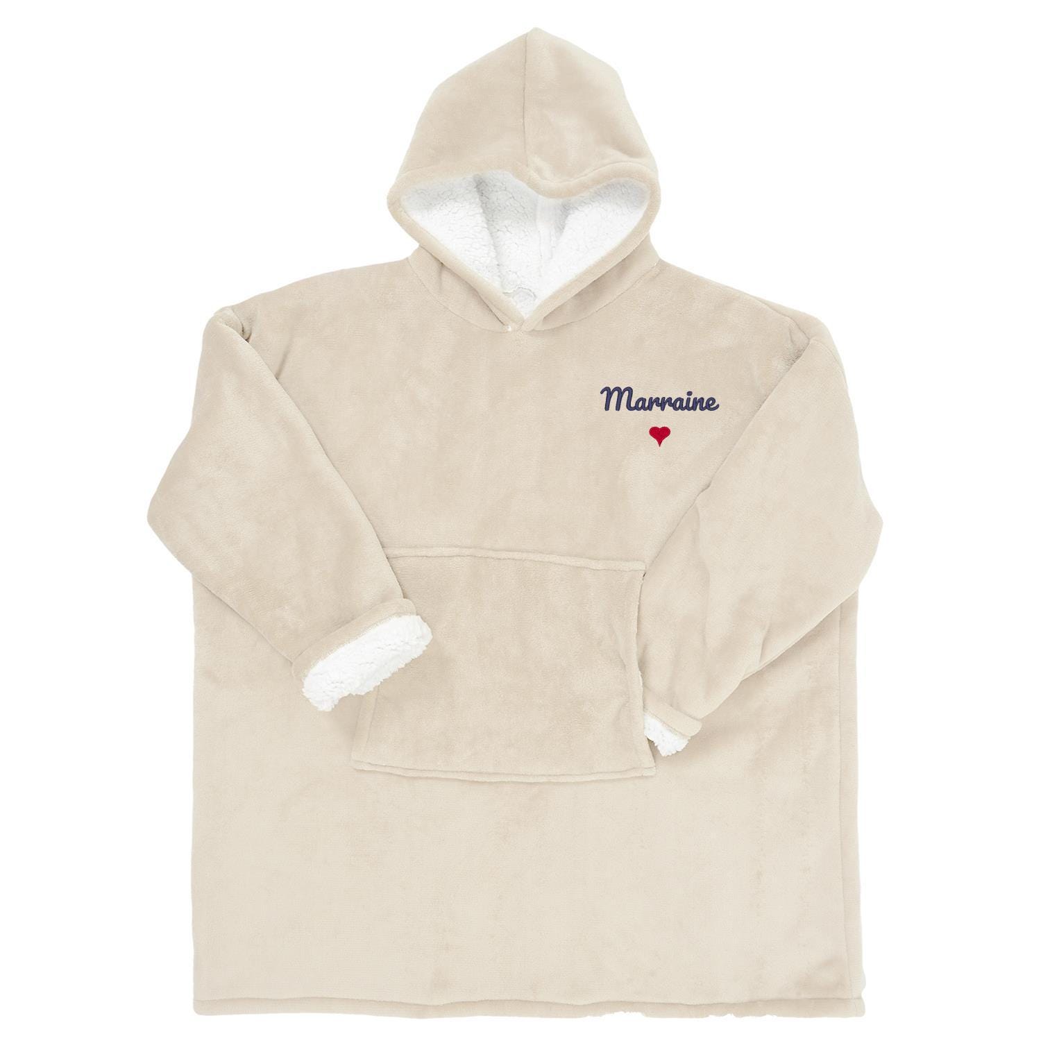 Sweat-plaid personnalisé, cadeau brodé — plaid broderie