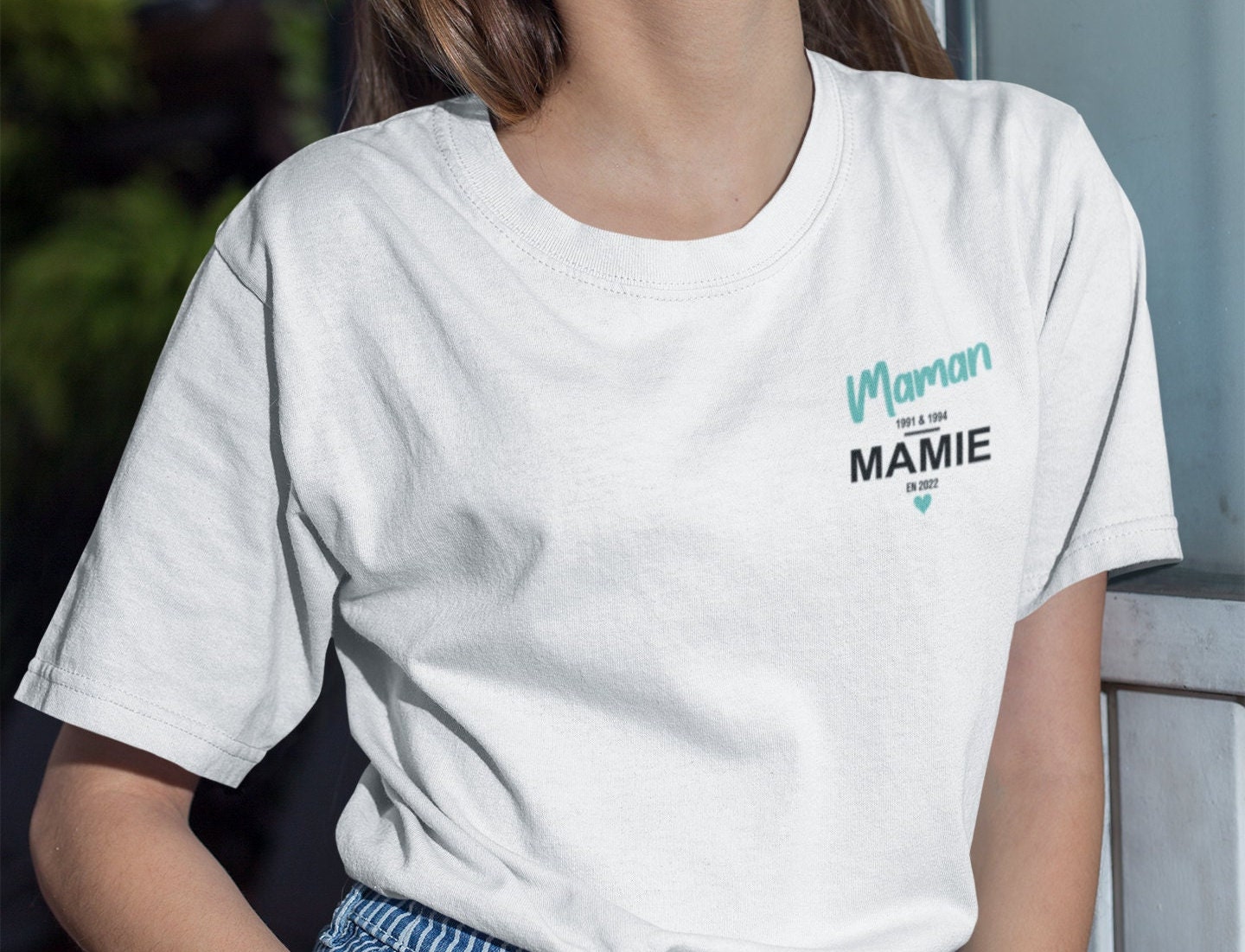 T-shirt à personnaliser Maman Mamie — annonce enceinte t shirt maman