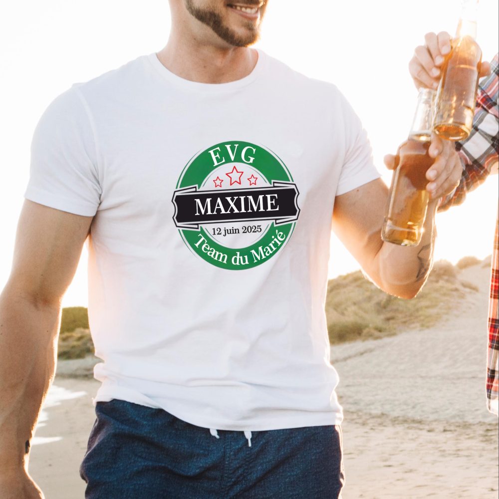 T-shirt EVG personnalisé prénom et date