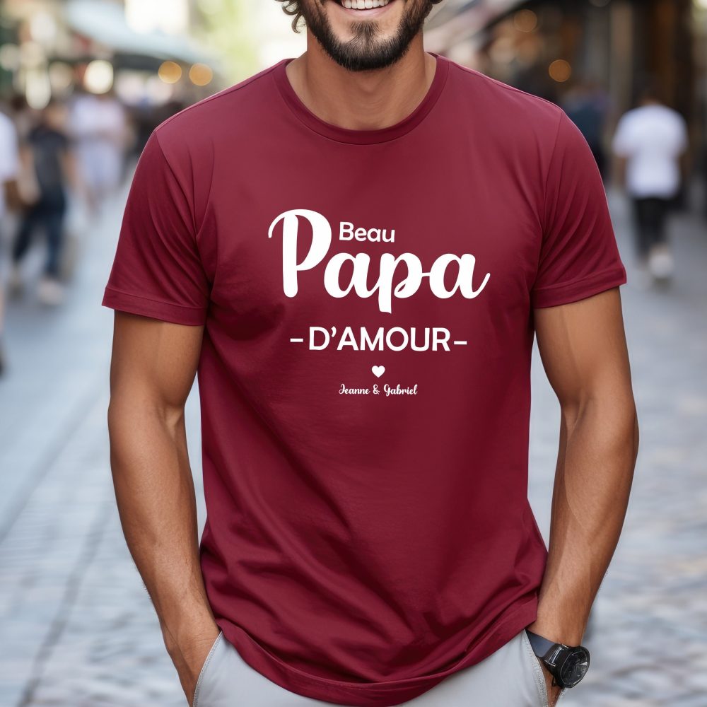 T-shirt personnalisé beau papa d'amour