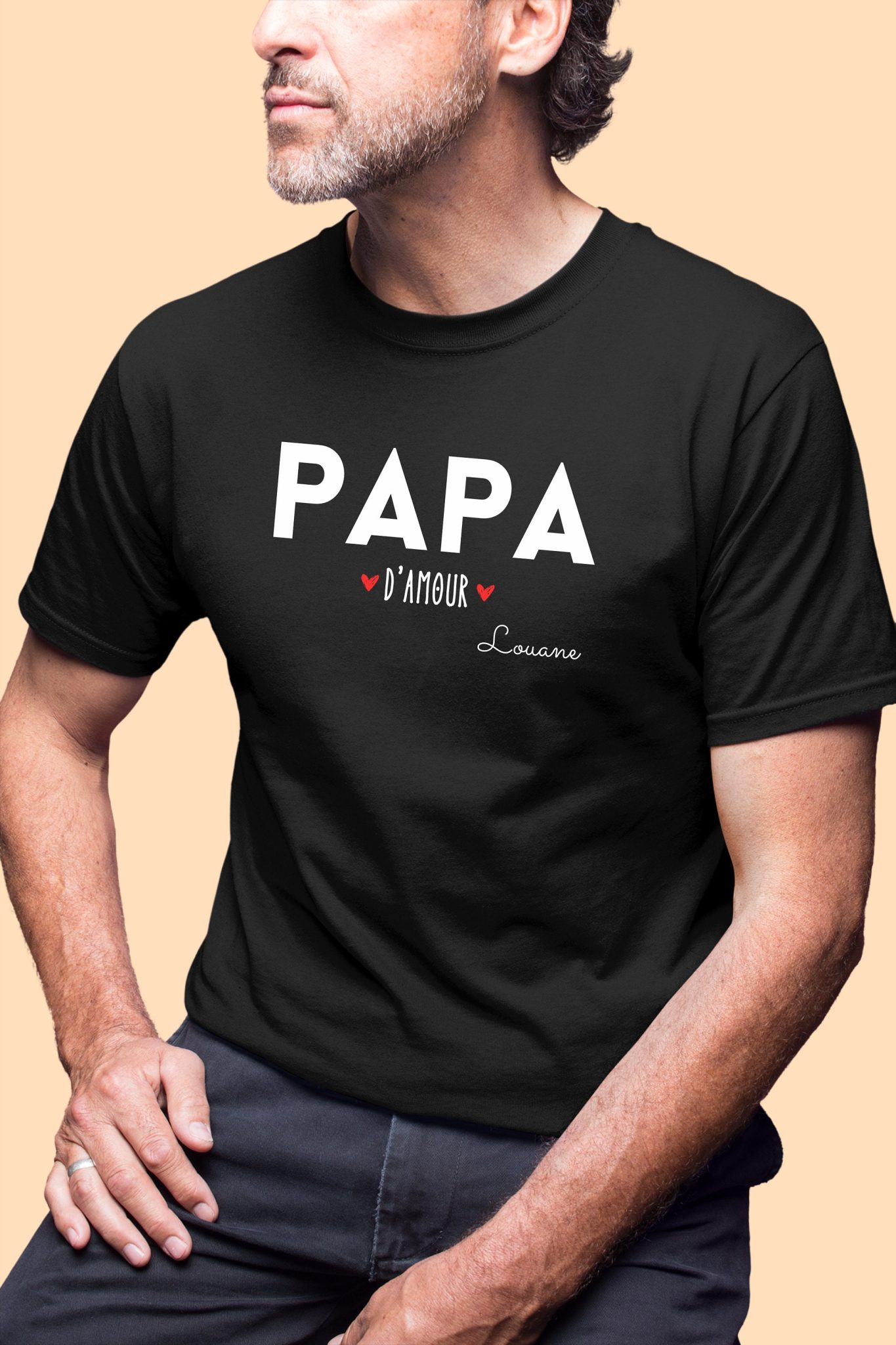 T-shirt personnalisé papa d'amour - Fête des pères — anniversaire papa tshirt
