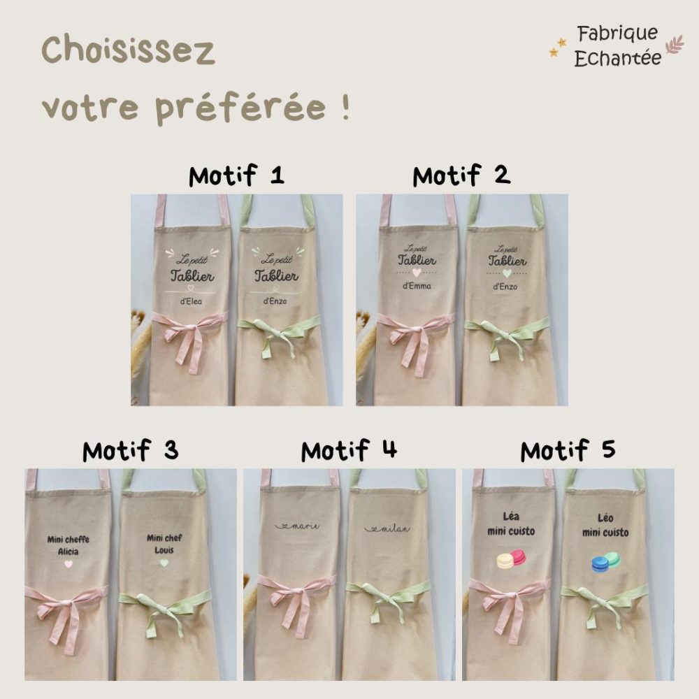 Tablier enfant personnalisé — Tablier à motif pour enfant