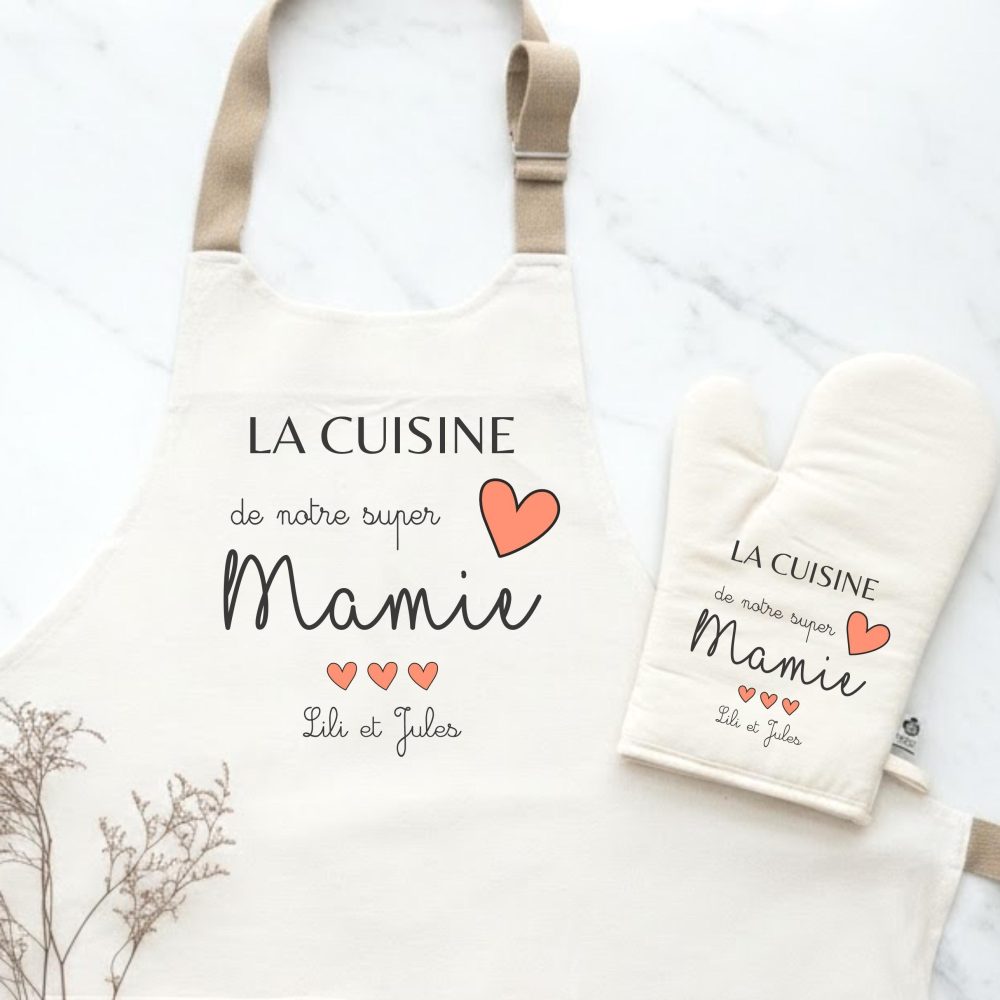 Tablier mamie avec gant