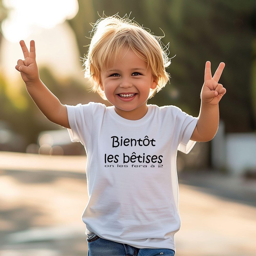 Tee-shirt enfant personnalisé annonce grossesse