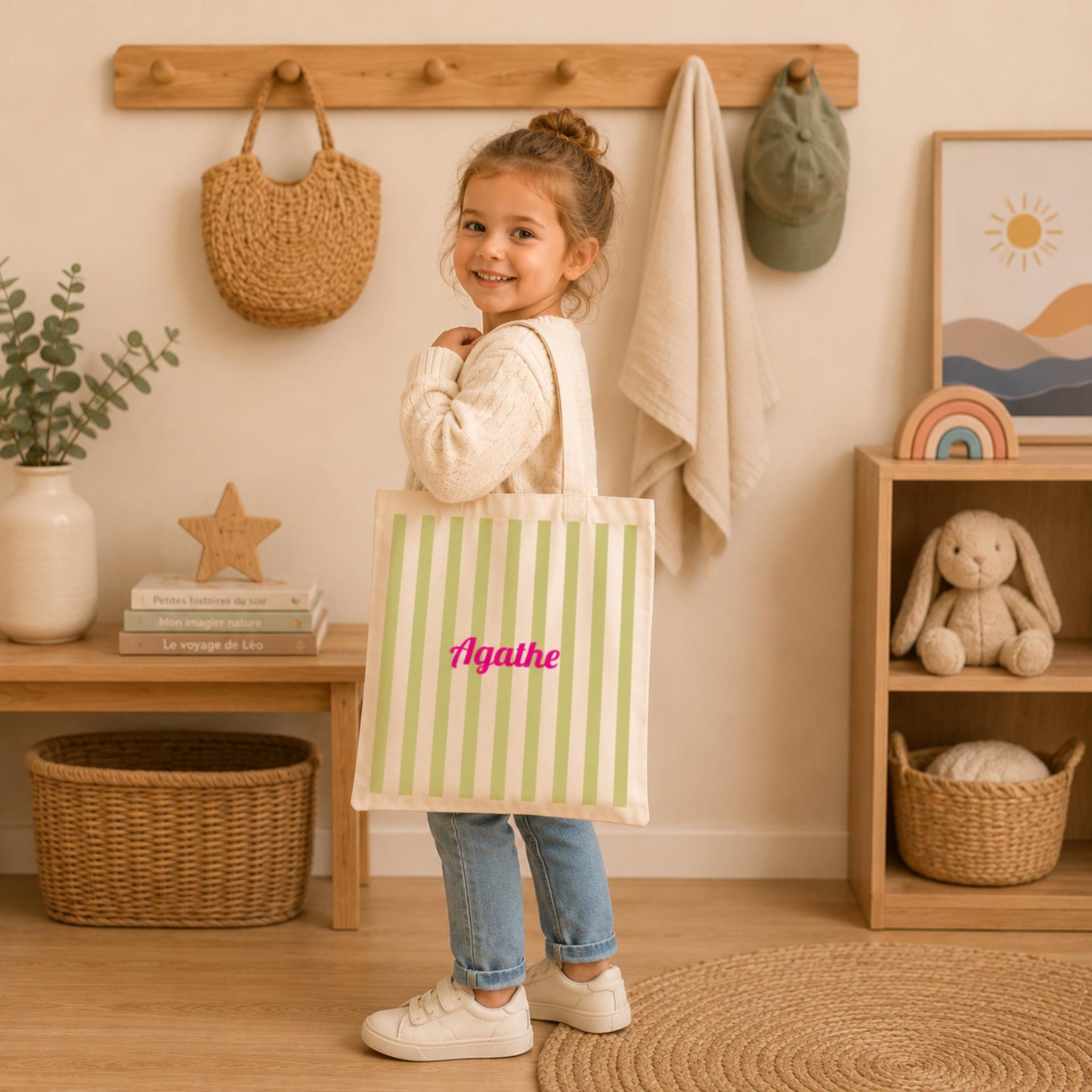 Tote Bag Enfant Personnalisé Prénom Sac — idée cadeau enfant