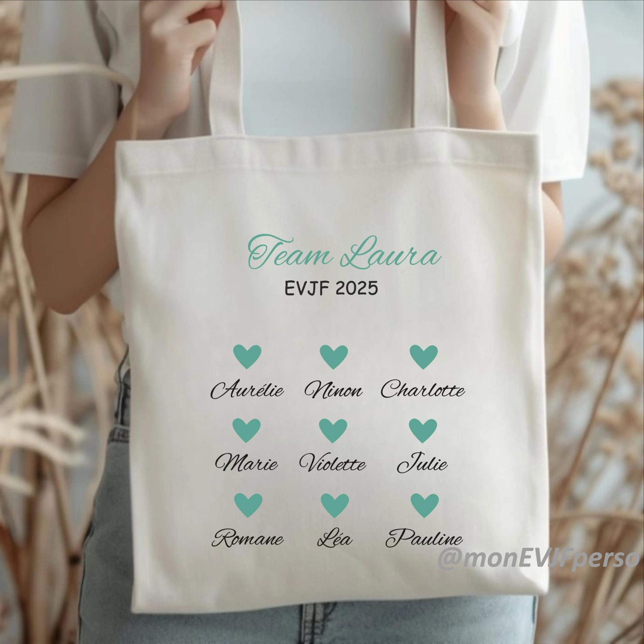 Tote Bag EVJF souvenir la mariée Personnalisable — cadeau evjf personnalisé